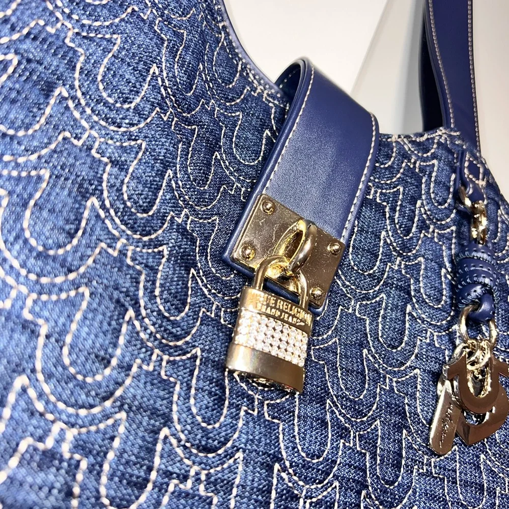 FREE GIFT WITH PURCHASE True Religion Blue Patterned Shoulder Bag